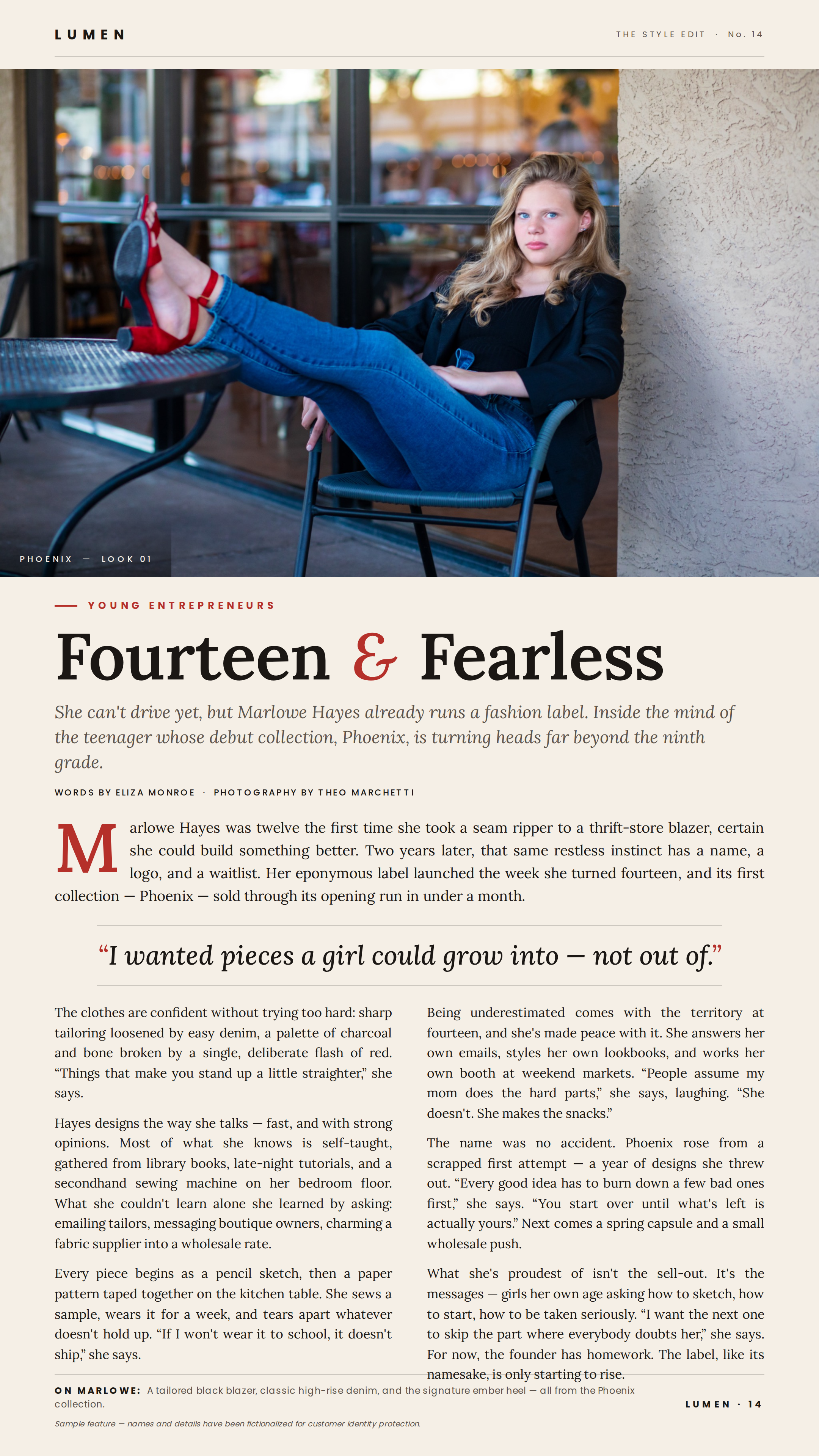 LUMEN editorial magazine feature